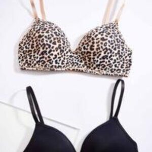 Cato Plus Size Leopard Black Bra Set